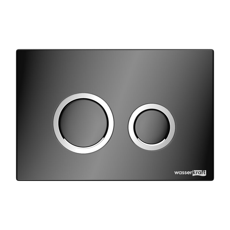 Изображение товара Клавиша смыва WasserKraft PB01 механическая черный глянец