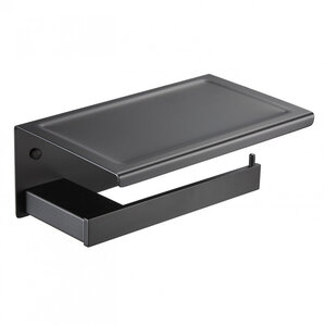 Изображение товара Держатель туалетной бумаги Milacio Ultra MCU.953.MB, с полкой, чёрный матовый