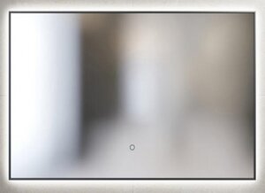 Изображение товара Зеркало Sanvit Панорама black 90 см, с подсветкой, сенсорный выключатель, черная рама, zpan90/80bl