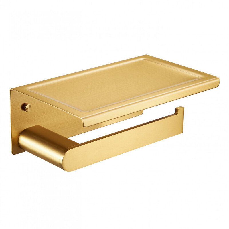 Изображение товара Держатель туалетной бумаги Milacio Ultra MCU.963.GD, с полкой для телефона, золото