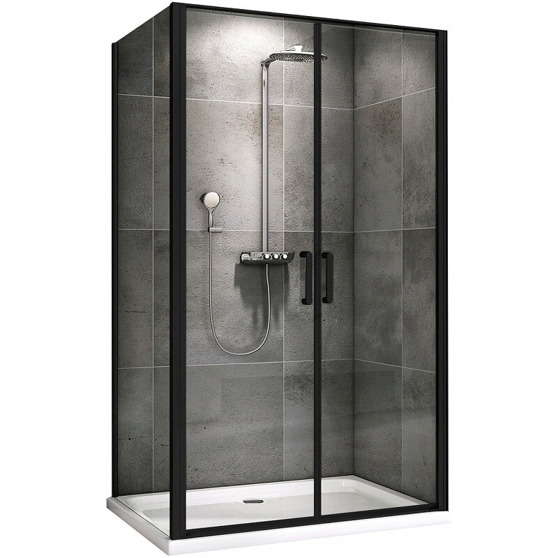 Изображение товара Душевой уголок Abber Sonnenstrand AG04100BC-S80B 100x80 см стекло прозрачное профиль черный матовый