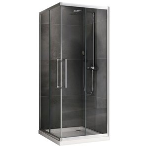 Изображение товара Душевой уголок Abber Schwarzer Diamant, 80 х 80 см, стекло прозрачное, профиль хром, AG02080H