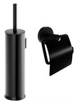 Набор аксессуаров для туалета Decor Banyo Alina Black, черный матовый, 6001 01 02 04 + A40 407 01 04 - фото 1