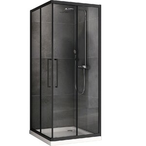 Изображение товара Душевой уголок Abber Schwarzer Diamant, 100 х 100 см, стекло прозрачное, профиль черный, AG02100BH