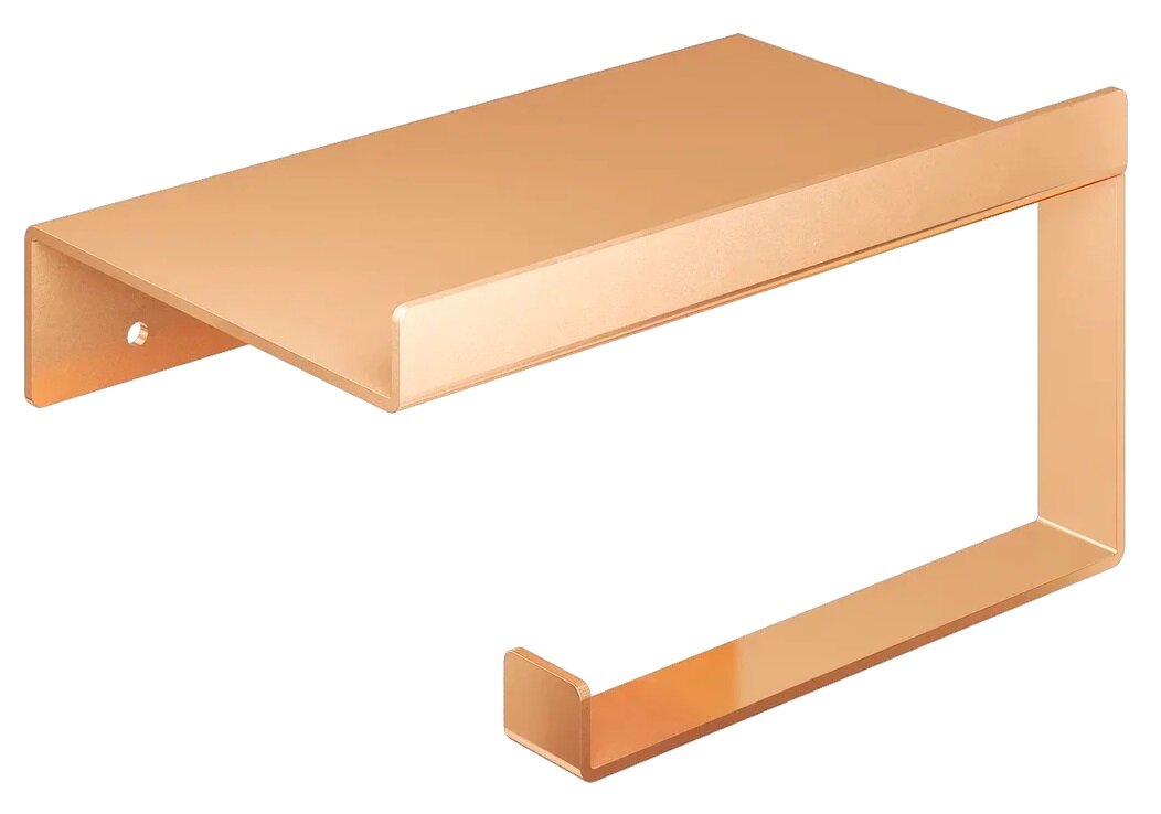 Изображение товара Держатель туалетной бумаги Decor Banyo SS 304 Gold SS304 6023 04 02, с полкой для телефона, золото Изображение товара Держатель туалетной бумаги Decor Banyo SS 304 Gold SS304 6023 04 02, с полкой для телефона, золото
