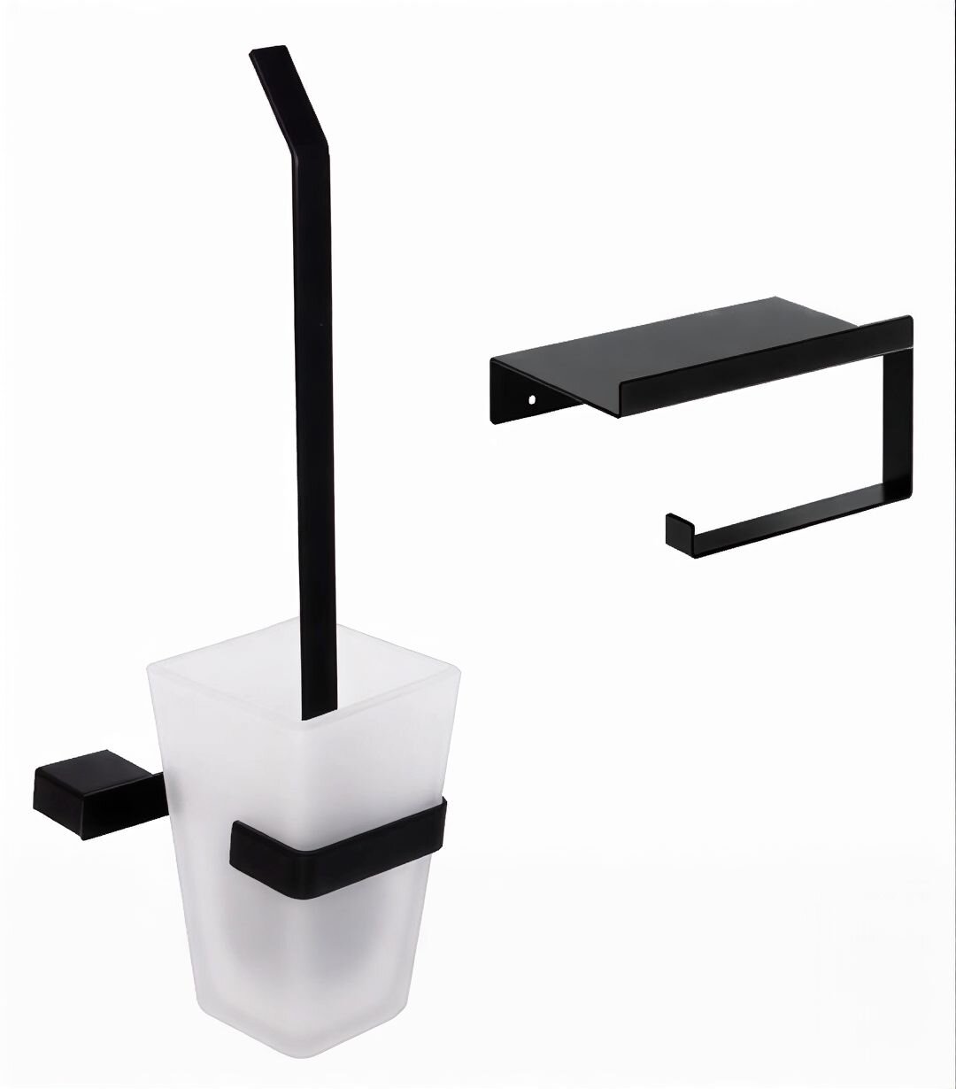 Изображение товара Набор аксессуаров для туалета Decor Banyo SS 304 Black, черный матовый, SS304 6009 04 + SS304 6023 04 04 Изображение товара Набор аксессуаров для туалета Decor Banyo SS 304 Black, черный матовый, SS304 6009 04 + SS304 6023 04 04