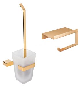 Изображение товара Набор аксессуаров для туалета Decor Banyo SS 304 Gold, золото, SS304 6009 02 + SS304 6023 04 02