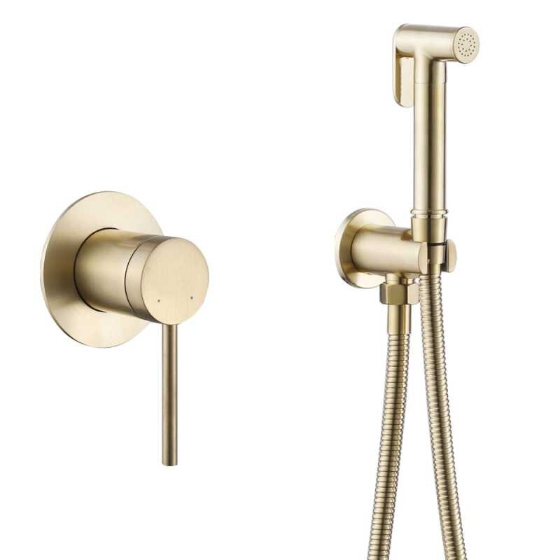 Изображение товара Гигиенический душ Abber Emotion AF8825G со смесителем золото матовое