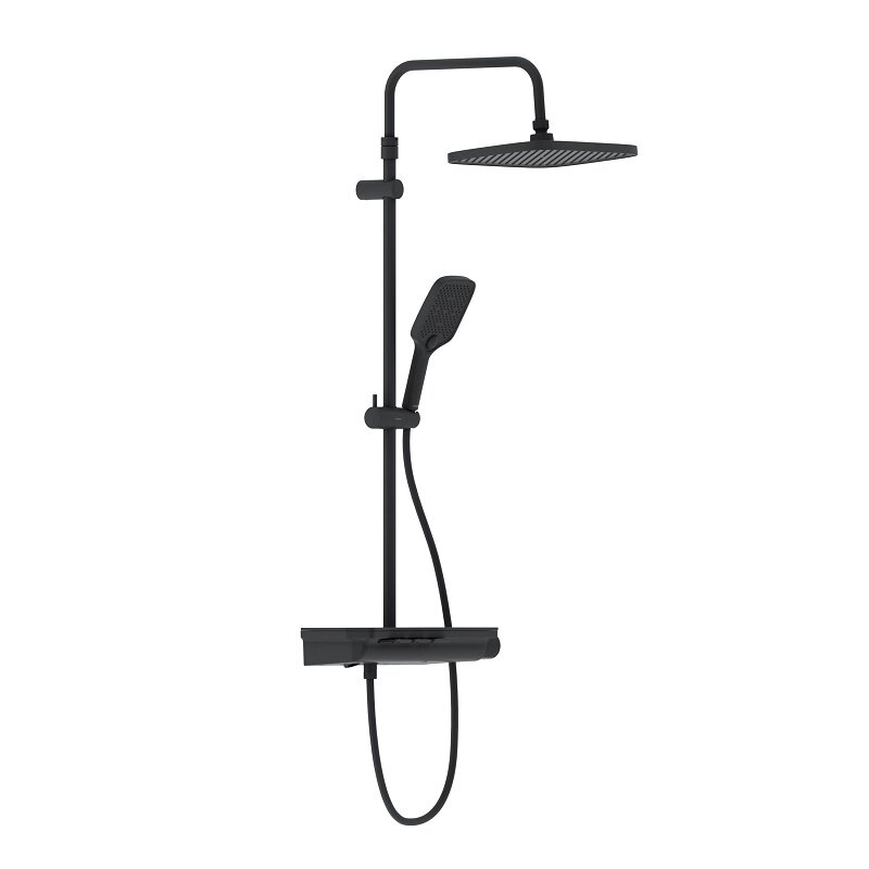 Изображение товара Душевая система Damixa Gala с термостатом и черным матовым покрытием