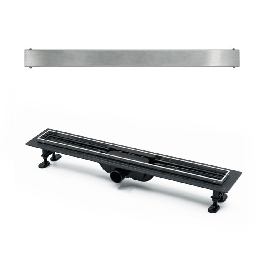 Изображение товара Дренажный канал Timo Eco SP10-900 90 см желоб из пластика с вставкой под плитку хром