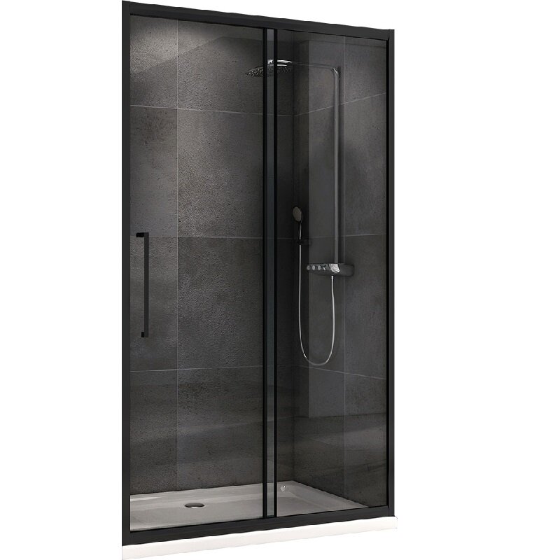 Изображение товара Душевая дверь Abber Schwarzer Diamant 110 х 195 см с прозрачным стеклом и черным профилем