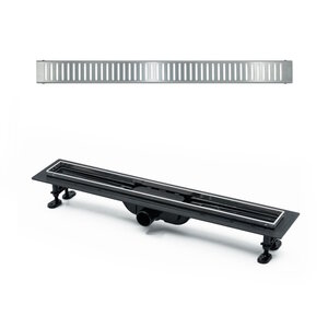 Изображение товара Дренажный канал Timo Eco SP10-600, 60 см, желоб из пластика, перфорированная решетка, хром, SP10600-PC10600