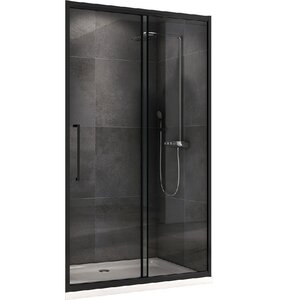Изображение товара Душевая дверь Abber Schwarzer Diamant, 160 х 195 см, стекло прозрачное, профиль черный, AG30160BH