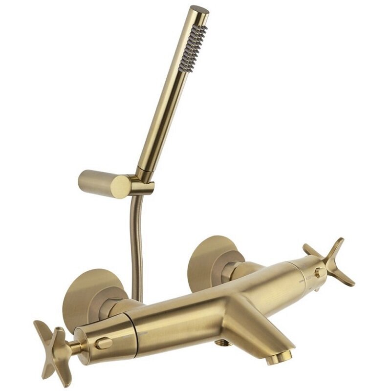 Изображение товара Смеситель Ramon Soler Adagio 913901DOC термостатический золотой для ванны и душа