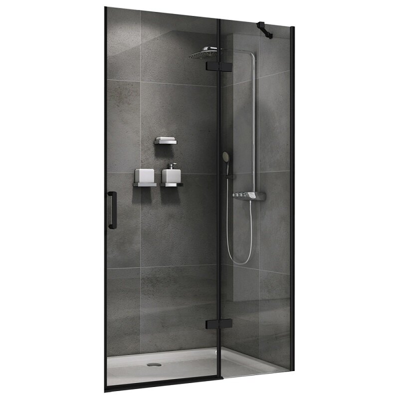 Изображение товара Душевая дверь Abber Zart AG08120B 120x195 см с прозрачным стеклом и черным профилем
