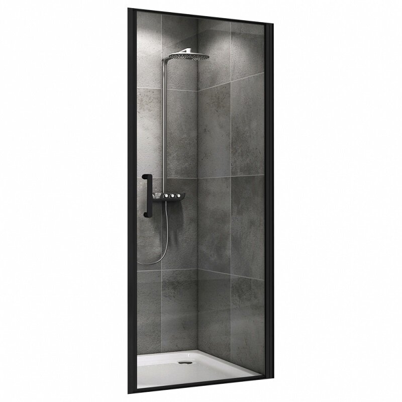 Изображение товара Душевая дверь Abber Sonnenstrand AG04080B 80x195 см распашная черный профиль
