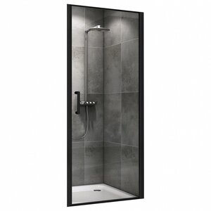 Изображение товара Душевая дверь Abber Sonnenstrand 80x195 см с черным профилем и прозрачным стеклом