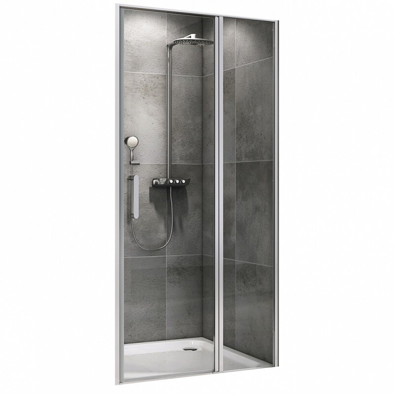 Изображение товара [Дверь в нишу] Abber Sonnenstrand AG04110S 110x195 см с хромированным профилем и прозрачным стеклом