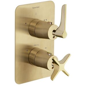 Изображение товара Смеситель Ramonsoler Adagio 918722SOC для душа, термостатический, на 2 потребителя, цвет золото