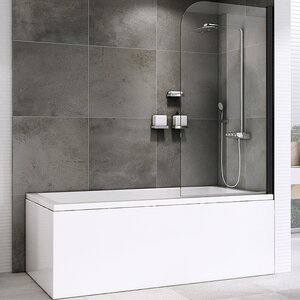 Изображение товара Шторка на ванну Abber Ewiges Wasser 100x140 см стекло прозрачное профиль черный