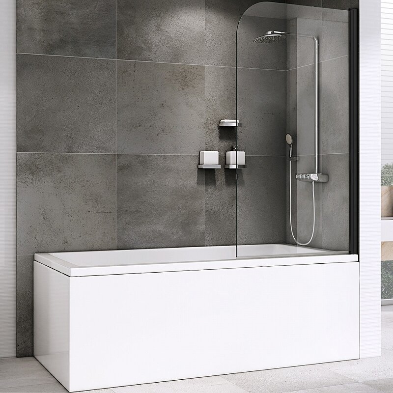 Изображение товара Душевая шторка Abber Ewiges Wasser 120x140 см стекло прозрачное хром профиль