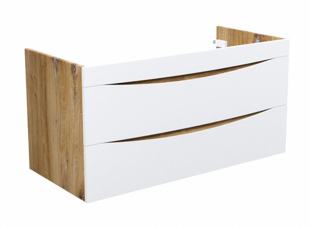 Изображение товара Тумба под раковину Iddis Cloud 100 см подвесная, белый, золотистый дуб, CLO10Y0i95