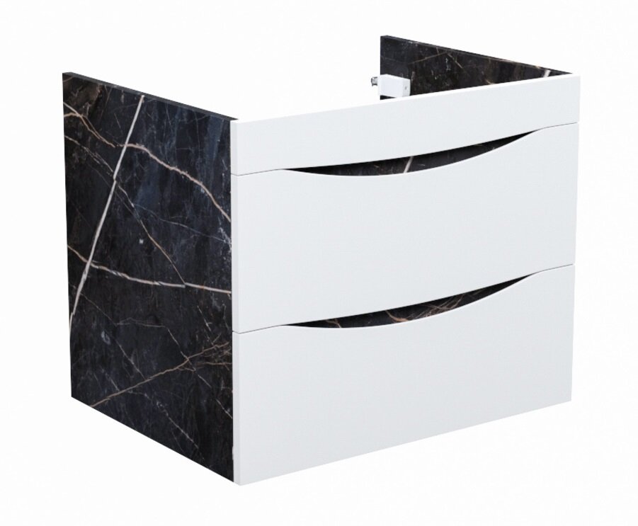 Изображение товара Тумба под раковину Iddis Cloud 60 см подвесная белая и черный мрамор