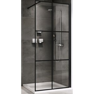 Изображение товара Душевая стенка Abber Immer Offen 120 см прозрачное стекло черный профиль Германия