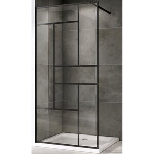 Изображение товара Душевая стенка Abber Immer Offen со свободным входом, 120 см, стекло прозрачное, профиль черный, AG63120B8