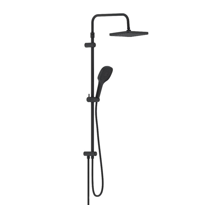 Изображение товара Душевой гарнитур Damixa Merkur 940000300, с верхним душем, черный матовый