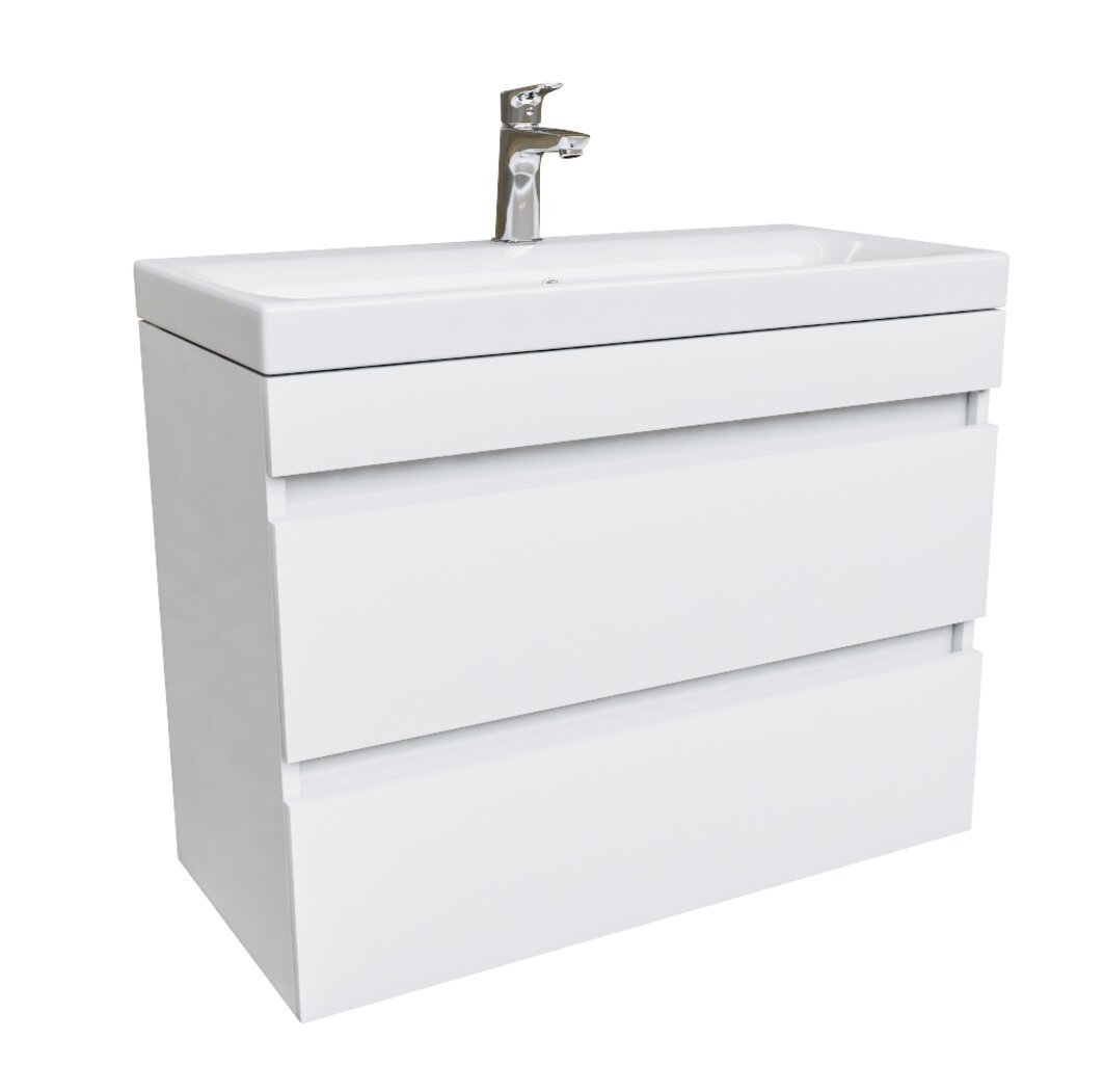 Изображение товара Тумба с раковиной Iddis Zodiac 80 см подвесная белый матовый