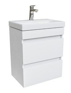 Изображение товара Тумба с раковиной Iddis Zodiac 50 см подвесная, 2 ящика, белый матовый, ZOD5CB0i95K