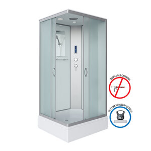Изображение товара Душевая кабина Niagara Classic 90 x 70 см, средний поддон, профиль серебро, стекло матовое, NG-33974-14QP