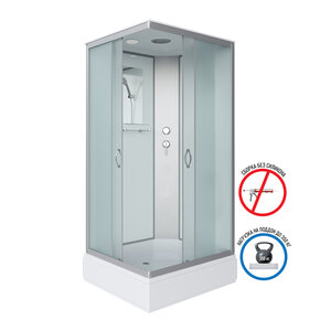 Изображение товара Душевая кабина Niagara Classic 90 x 80 см, средний поддон, профиль серебро, стекло матовое, NG-33984-14Q