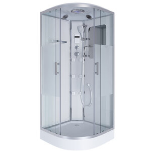 Изображение товара Душевая кабина Niagara Ultra 90 x 90 см, низкий поддон, профиль хром, стекло прозрачное с матовой полосой, NG-301-01