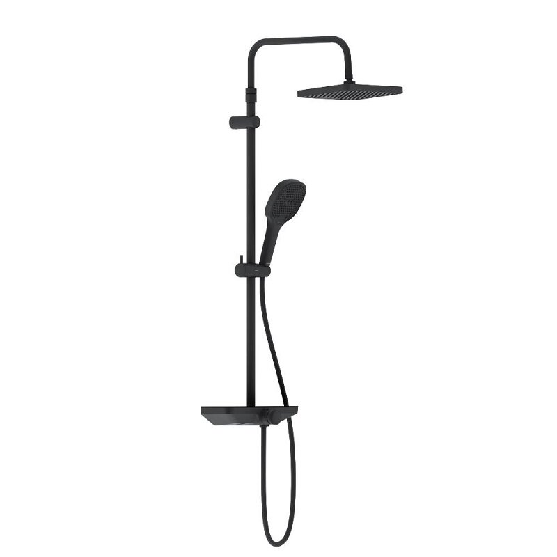 Изображение товара Душевая система Damixa Merkur 940730300, термостатическая, черный матовый Изображение товара Душевая система Damixa Merkur 940730300, термостатическая, черный матовый