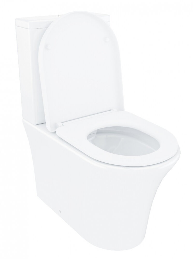 Изображение товара Напольный безободковый унитаз-компакт Iddis Stone STNRDSEi24, крышка микролифт, белый