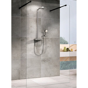 Изображение товара Душевая стенка Abber Immer Offen со свободным входом 120 см стекло черный профиль