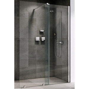 Изображение товара Душевая стенка Abber Komfort со свободным входом, 120 см, стекло прозрачное, профиль хром, AG09120