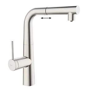 Изображение товара Смеситель Iddis Pure PURBNPFi05 для кухонной мойки, выдвижной излив, с подключением к фильтру, сатин