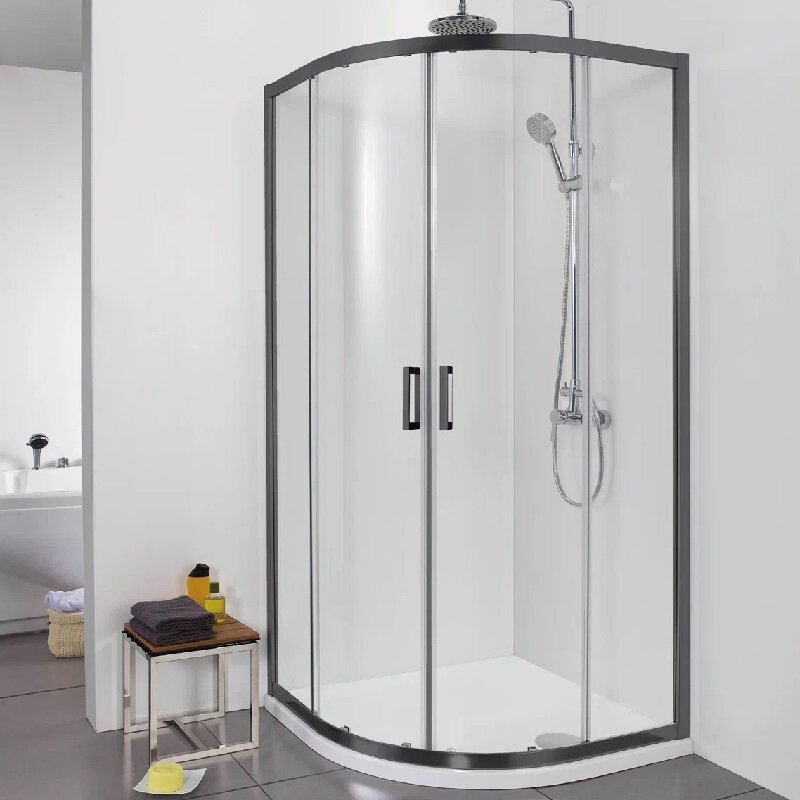Изображение товара Душевой уголок Aquatek 90x90 см, прозрачное стекло, черный профиль, Россия