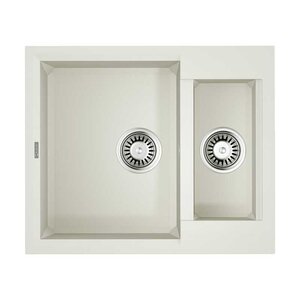 Изображение товара Мойка кухонная Omoikiri Sakaime 60-2-WH из искусственного гранита, белая, двойная