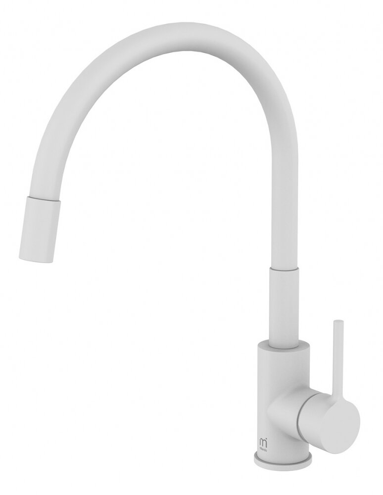 Изображение товара Смеситель Milardo Meal M01WT0FM05 для кухонной мойки, излив гибкий, белый матовый
