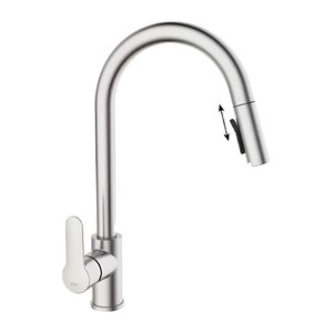 Изображение товара Смеситель Iddis Cuba CUBSTP0i05 для кухонной мойки, излив выдвижной, сталь