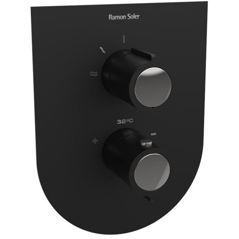 Изображение товара Смеситель Ramonsoler Arola 262411SNM для душа, термостатический, 1 потребитель, цвет черный матовый