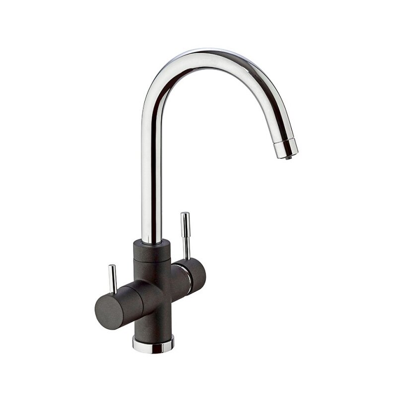 Изображение товара Смеситель для кухонной мойки Paini Cox под фильтр для питьевой воды, Metallic blak, хром, 7844643CR3V11L2KM