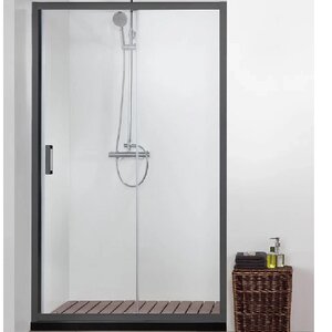 Изображение товара Душевая дверь Aquatek, 100 х 200 см, стекло прозрачное, профиль черный, AQ ARI RA 10020BL