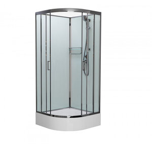 Изображение товара Душевая кабина Frank F409/1 Brilliant без крыши, 90 х 90 см, средний поддон, стекла прозрачные, профиль хром, 176009