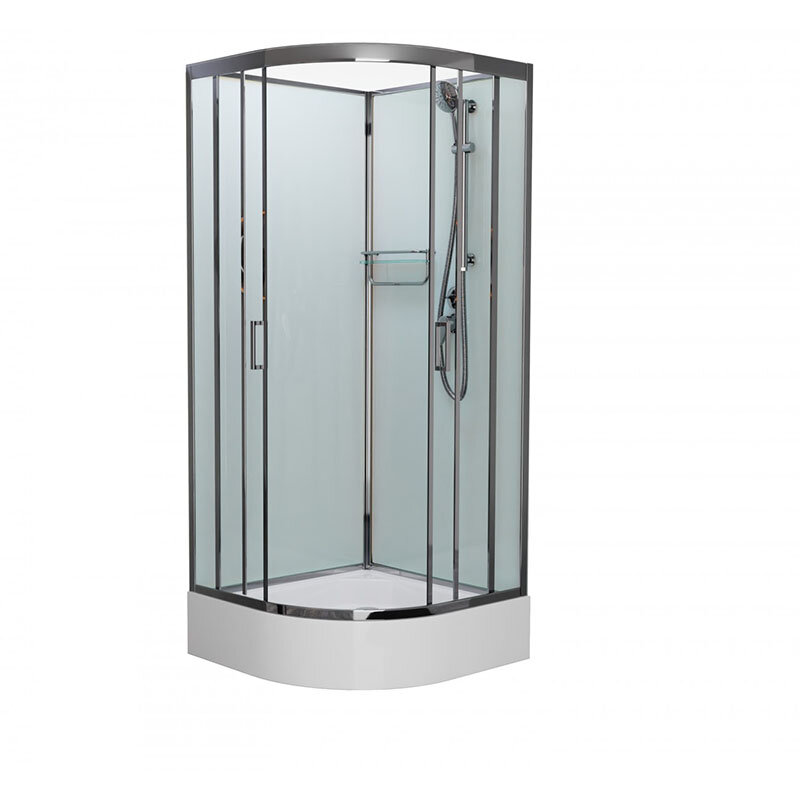 Изображение товара Душевая кабина Frank F409/1 Brilliant без крыши, 90 х 90 см, средний поддон, стекла прозрачные, профиль хром, 176009