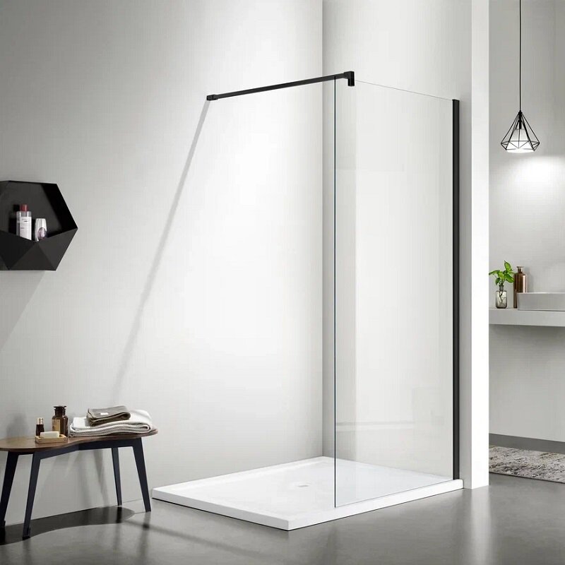 Изображение товара Душевая стенка Aquatek со свободным входом 100 см прозрачное стекло черный профиль